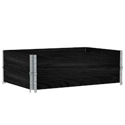 Helloshop26 - Jardinière bac lit surélevé plantes fleurs terrasse jardin 120 x 80 cm bois massif de pin noir 02_0037413 - noir métal 3000217847471