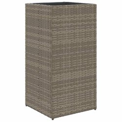 Helloshop26 - Jardinière bac lit surélevé plantes fleurs terrasse jardin 40 x 40 x 80 cm résine tressée gris 02_0037586 - gris acier 3000217783915
