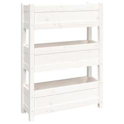Helloshop26 - Jardinière bac lit surélevé plantes fleurs terrasse jardin 77 x 25 x 104,5 cm bois massif de pin blanc 02_0037845 - blanc Bois massif