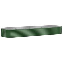 Helloshop26 - Jardinière bac lit surélevé plantes fleurs terrasse jardin de jardin acier enduit de poudre 322 x 100 x 36cm vert 02_0039628 - vert a