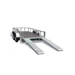 Remorque porte-engins Tema Builder 2 - PTAC 3000 kg - 2 essieux, roues 165R13C