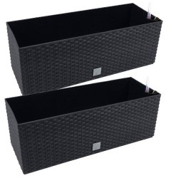 WellHome - Lot de 2 pots de 17 L coloris anthracite - noir plastique PK5206