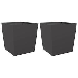 Helloshop26 - Jardinière bac lit surélevé plantes fleurs jardin terrasses lot de 2 50 x 50 x 50 cm acier noir 02_0038990 02_0038990 - noir acier 30