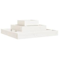 Helloshop26 - Jardinière bac lit surélevé plantes fleurs terrasse jardin 80 x 80 x 27 cm bois massif de pin blanc 02_0037899 - blanc Bois massif 30