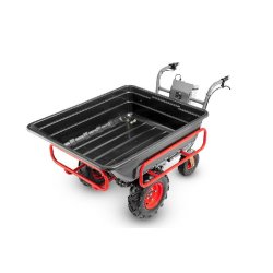 Brouette électrique 4 roues à châssis tubulaire extensible et amovible + benne plastique 300L 300KG - batterie 40V / 6Ah Torros EP300P