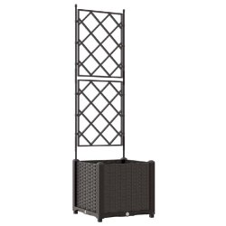 Helloshop26 - Cache-pot de jardin moderne extérieur épuré 40 x 40 x 143 cm en acier marron - marron acier 3000240628375
