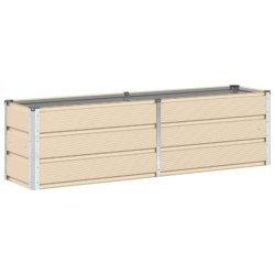 Helloshop26 - Jardinière moderne polyvalente intérieur extérieur 160 x 40 x 45 cm en acier ivoire 02_0059139 - acier 3000240970795