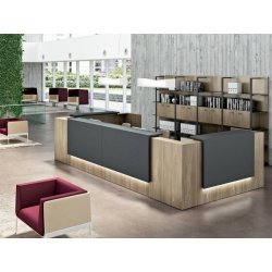 Banque d'accueil en bois Z2 - Modulable, éclairage LED et finitions personnalisées