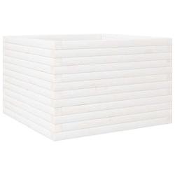 Helloshop26 - Jardinière bac lit surélevé plantes fleurs terrasse jardin 70 x 70 x 46 cm bois de pin massif blanc 02_0037819 - blanc Bois massif 30