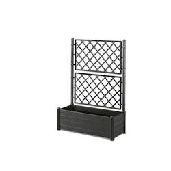 Jardinière rectangulaire Stefanplast Italia avec dossier, 100 x 43 x 142 cm, anthracite - matière synthétique 8003507801165