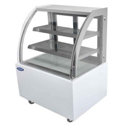 Vitrine semi bombée blanche - armoire réfrigérée en acier laqué avec éclairage LED et double vitre de sécurité