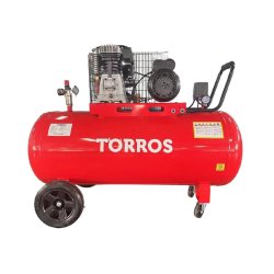 Compresseur mobile à entraînement par courroie à huile cuve 100 L 2,2 kW / 3 Ch 10 bars 400 l/min 230 V Torros TC1004010M