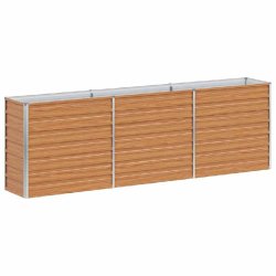 Helloshop26 - Jardinière surélevée industrielle chic 240 x 40 x 77 cm résistance intempéries minimaliste en acier galvanisé marron - marron acie