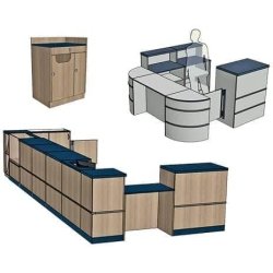 Comptoirs d'accueil en bois sur mesure - Finitions variées et intégration d'accessoires