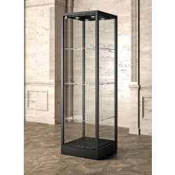Vitrine muséographique colonne MU/60FCVA - 60 x 60 x 200 cm - Éclairage LED - 3 tablettes réglables