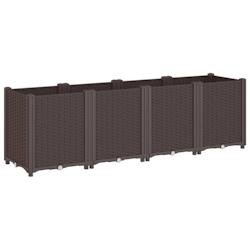 Helloshop26 - Jardinière bac lit surélevé plantes fleurs terrasse jardin 160 x 40 x 53 cm polypropylène marron 02_0037461 - marron 3000217817719