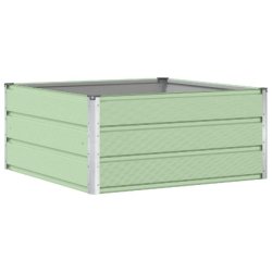Helloshop26 - Jardinière moderne design épuré jardin terrasse 100 x 100 x 45 cm en acier vert pastel - vert métal 3000241026729