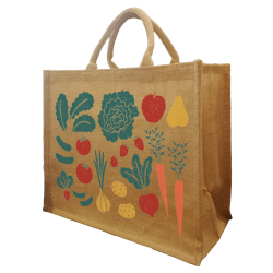 Sac réutilisable en fibre écologique de jute biodégradable - Réf FRAVBFEL0015S - Dimensions 43x35x20cm