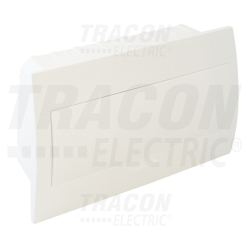 Boîte de distribution encastrée - cache blanc fumée - rail N-PE 1×18 modules - IP40 - dimensions 240×380×70mm