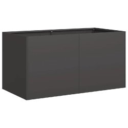 Helloshop26 - Jardinière moderne pour extérieur fond ouvert 80 x 40 x 40 cm stable et décoratif en acier laminé à froid noir 02_0051457 02_005145