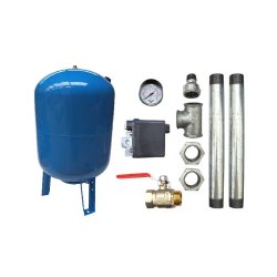 KIT SURPRESSEUR EAU VERTICAL 200L - 1" AVEC PRESSOSTAT ET MANOMÈTRE
