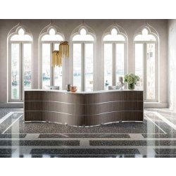 Réception-Glass - Banque d'accueil italienne haut de gamme avec modules PMR et finitions personnalisables