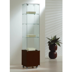 Vitrine en verre trempé et rangement 4/18MVA - 40x40x180 cm - Wengé