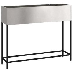 Helloshop26 - Bac de jardin surélevé rectangulaire moderne extérieur 100 x 26 x 82 cm en acier inoxydable argent 02_0052092 - inox 3000237242560