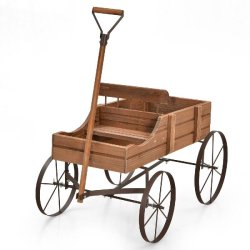 Helloshop26 - Brouette décorative 62 x 34 x 60 cm 2 compartiments à planter mobilité optimale style rustique en bois café 20_0020143 - métal 3000