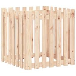 Helloshop26 - Jardinière bac lit surélevé plantes fleurs terrasse jardin avec design de clôture 70 x 70 x 70 cm pin massif marron 02_0038113 - mar