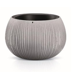 Prosperplast - Pot BETON BOWL en plastique avec réservoir, coloris ciment, 11x14,4x14,4 cm - gris plastique ZA1421
