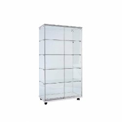 Vitrine en verre sécurisé L90xP46xH172cm - 4 tablettes fixes - sans socle ni visserie