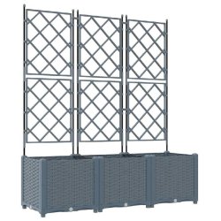 Helloshop26 - Lot de 3 cache-pots de jardin modernes 120 x 40 x 143 cm durable style chic en acier gris clair 02_0058584 - gris acier 3000240671807
