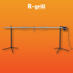 Tournebroche XXL pour méchoui - rôtissoire en acier inoxydable pour porc, agneau, poulet - capacité 40kg - hauteur ajustable