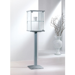 Vitrine haute sur pied 2-PFVA - verre trempé, serrure, tablette amovible, personnalisable