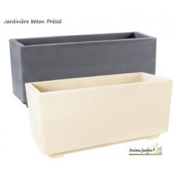 Bac jardinière en béton pressé Grandon 92cm - Anthracite - Robuste et contemporain