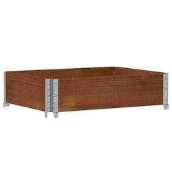 Helloshop26 - Jardinière bac lit surélevé plantes fleurs terrasse jardin 80 x 60 cm bois massif de pin marron 02_0037881 - marron métal 3000217820771