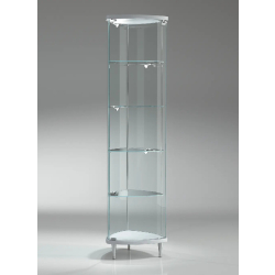 Vitrine d'exposition colonne 203/TVA - 4 tablettes réglables - Porte avec serrure - Dimensions 48x48x190 cm