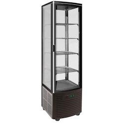 Armoire vitrine réfrigérée avec pieds - 515x485x1900 mm - 260 W 230/1V - 14AV8514 Eurast - noir multi-matériau 14AV8514