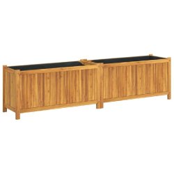Helloshop26 - Jardinière bac lit surélevé plantes fleurs terrasse jardin avec doublure 199 x 38,5 x 50 cm bois massif d'acacia 02_0038126 - Bois ma