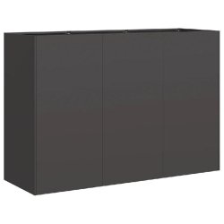 Helloshop26 - Jardinière design moderne pour jardin terrasse 120 x 40 x 80 cm avec fond ouvert en acier laminé à froid noir 02_0051504 02_0051504 -