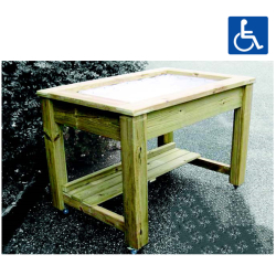Table potagère bois sur roulettes