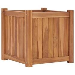 Helloshop26 - Jardinière bac lit surélevé plantes fleurs terrasse jardin 40 x 40 x 40 cm bois de teck solide marron 02_0039230 02_0039230 - marron