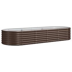 Helloshop26 - Jardinière bac lit surélevé plantes fleurs terrasse jardin de jardin acier enduit de poudre marron 02_0039564 - marron acier 30002185
