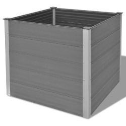 Helloshop26 - Jardinière lit surélevé plantes fleurs jardin WPC 100 x 100 x 91 cm gris 02_0001236 - gris aluminium 3000076061537
