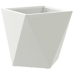 Helloshop26 - Jardinière moderne pour plantes en extérieur 30 x 30 x 30 cm pratique style épuré en acier blanc - blanc acier 3000237730166