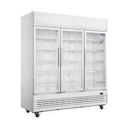 Vitrine réfrigérée positive mobile blanche 3 portes vitrées 1300 li... - GE769