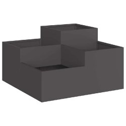 Helloshop26 - Cache-pot de jardin minimaliste extérieur 80 x 80 x 48 cm en acier noir 02_0052055 - noir métal 3000237224245
