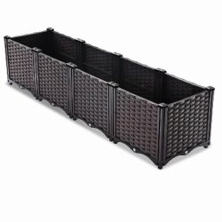 IvoQ Jardinière modulaire d'extérieur - 160 x 40 x 37 cm - Noir - Avec drainage - noir 8721335301137