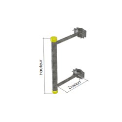 Support d'antenne serrurerie - Bras en C pour RRU/RRH, hauteur 30m